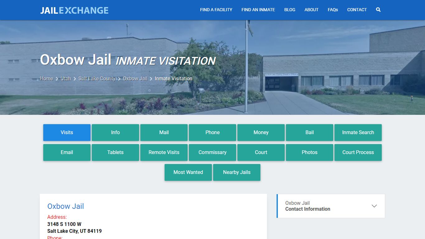 Inmate Visitation - Oxbow Jail, UT