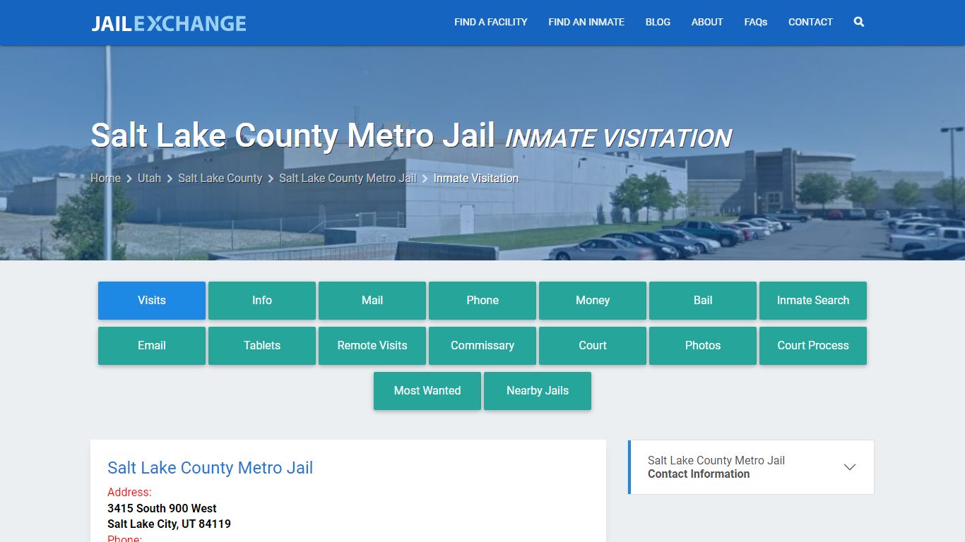 Inmate Visitation - Salt Lake County Metro Jail, UT - Jail Exchange